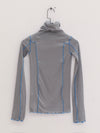 BASERANGE Turtleneck T-shirt sweater TTOMT series collection Organic cotton Portugal BAS-TTOMT-RB-SP25-BOW BLUE TTOMT-RI-000